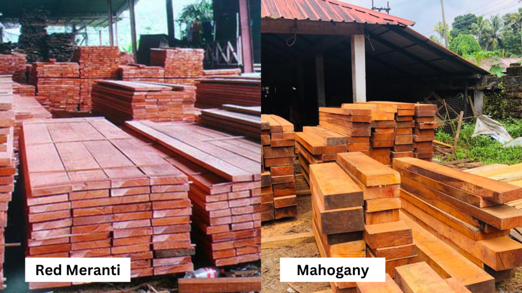 different red meranti and mahogany wood cut sizes